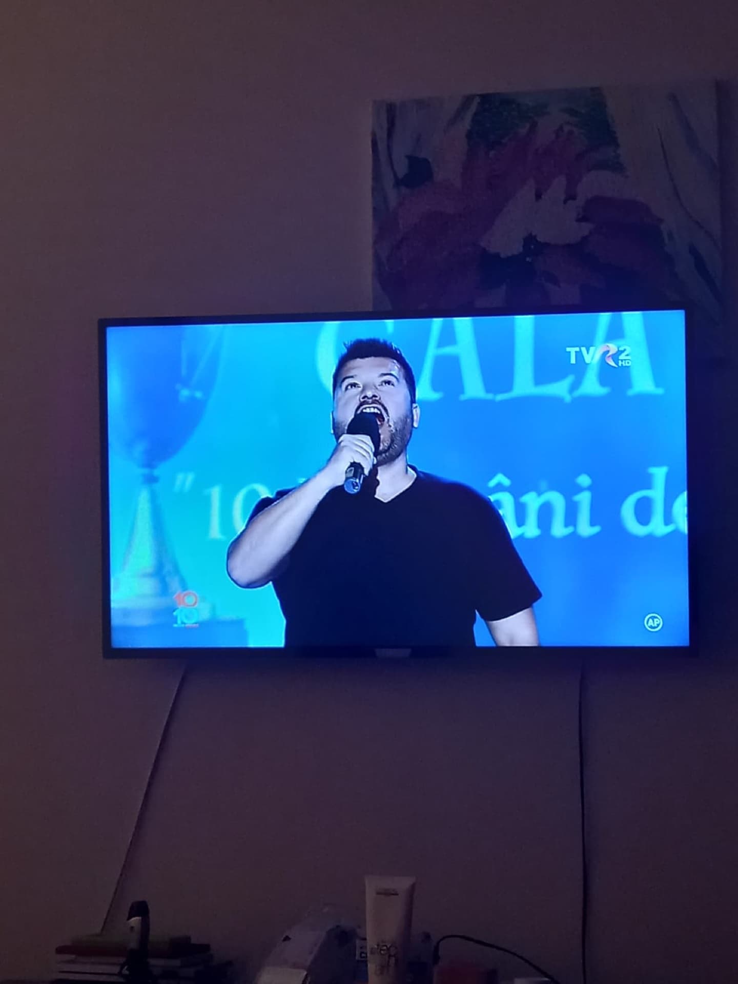 Close-up of Gabriel Birjovanu during a performance